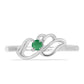 Stříbro 925/1000 - Prsten s Brazilským Smaragdem - Karátové číslo: 0.11. přibližná hmotnost: 2.33 gramů