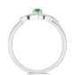 Stříbro 925/1000 - Prsten s Brazilským Smaragdem - Karátové číslo: 0.11. přibližná hmotnost: 2.33 gramů