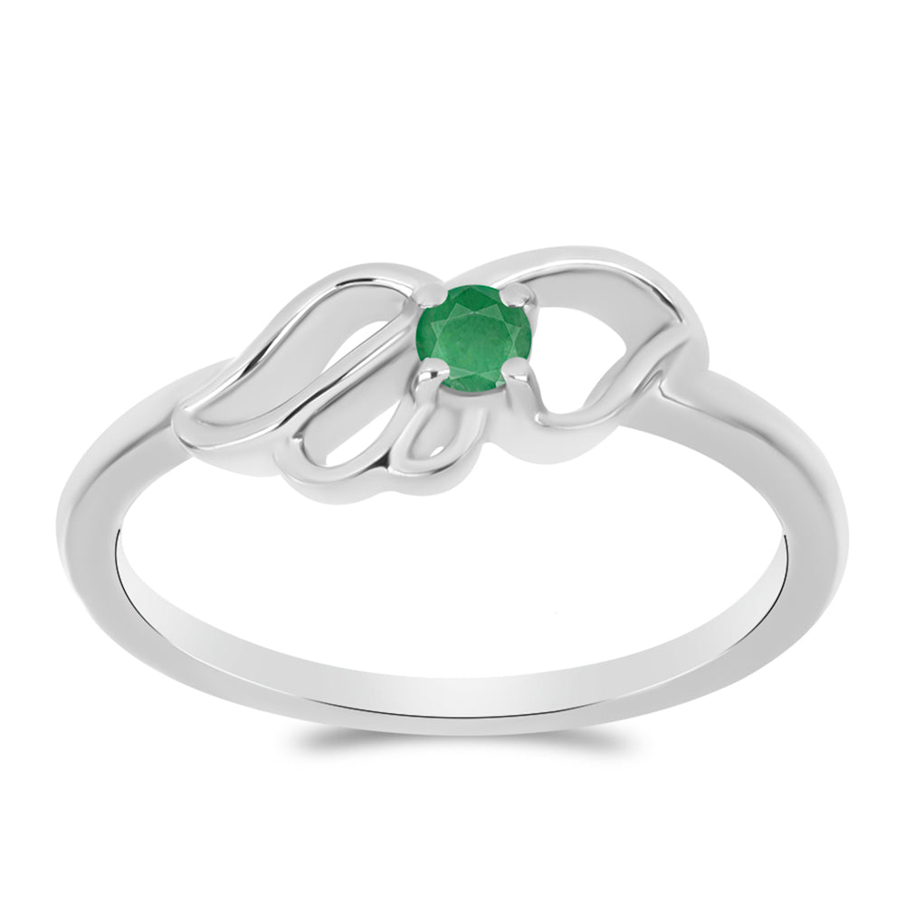 Stříbro 925/1000 - Prsten s Brazilským Smaragdem - Karátové číslo: 0.11. přibližná hmotnost: 2.33 gramů 3 