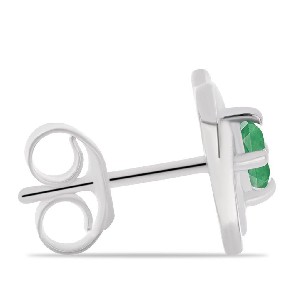 Stříbro 925/1000 - Náušnice s Brazilským Smaragdem - Karátové číslo: 0.5. přibližná hmotnost: 1.99 gramů 2 