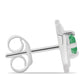 Stříbro 925/1000 - Náušnice s Brazilským Smaragdem - Karátové číslo: 0.5. přibližná hmotnost: 1.99 gramů