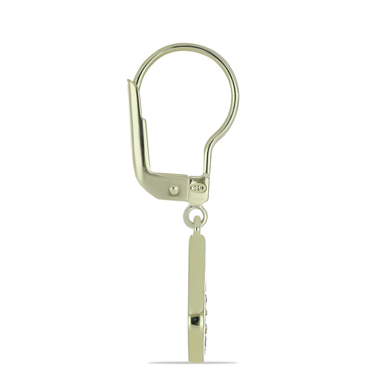 Pozlacené Stříbrné Náušnice s Purpurovým Diamantem a Bílým Diamantem