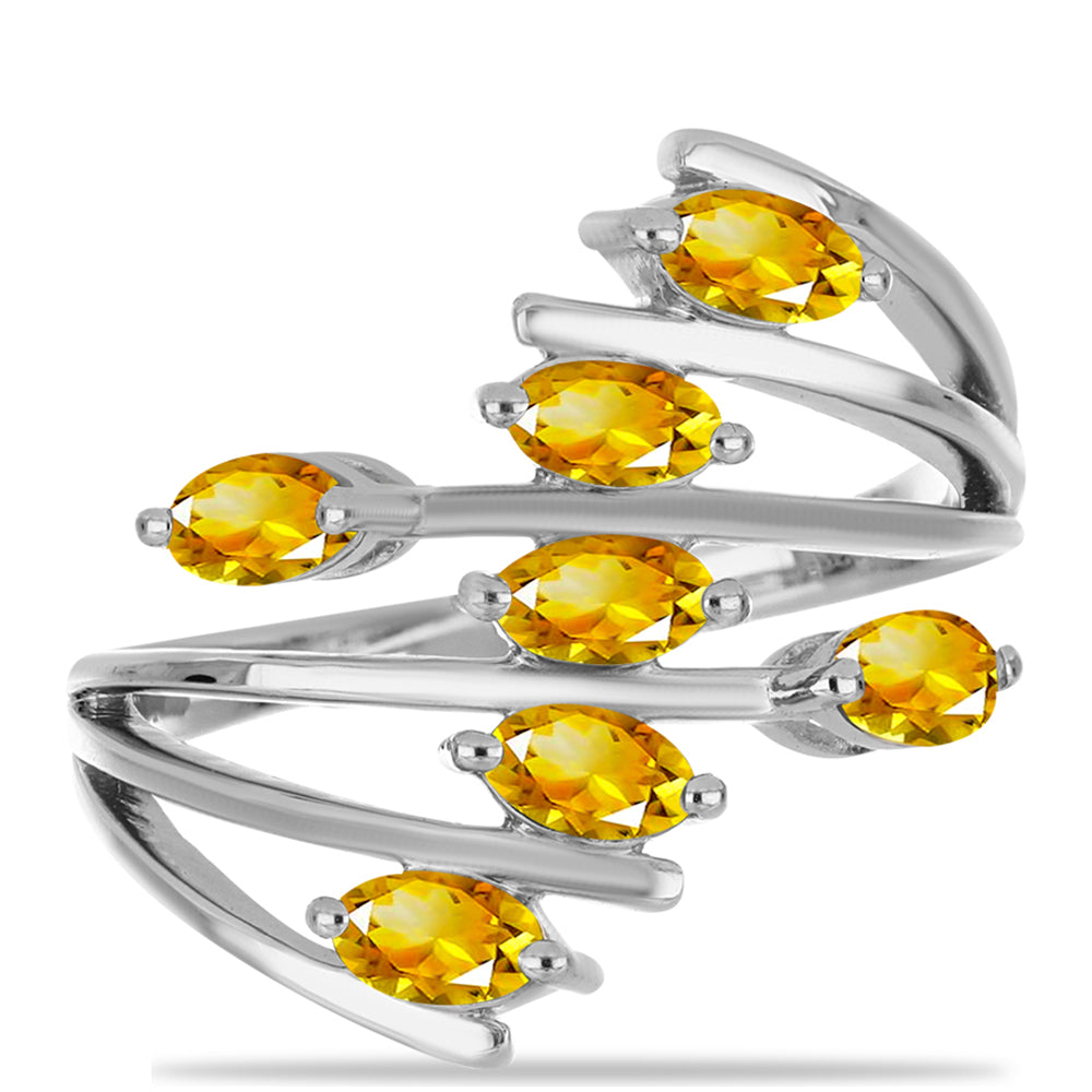 Stříbrný Prsten s Uralským Citrínem 1 