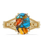 Pozlacený Stříbrný Prsten s Ústřicovým Tyrkysem