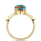 Pozlacený Stříbrný Prsten s Ústřicovým Tyrkysem