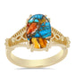Pozlacený Stříbrný Prsten s Ústřicovým Tyrkysem