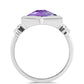 Stříbro 925/1000 - Prsten s Marockým Ametystem a Bílým Topazem - Karátové číslo: 2.32. přibližná hmotnost: 3.01 gramů