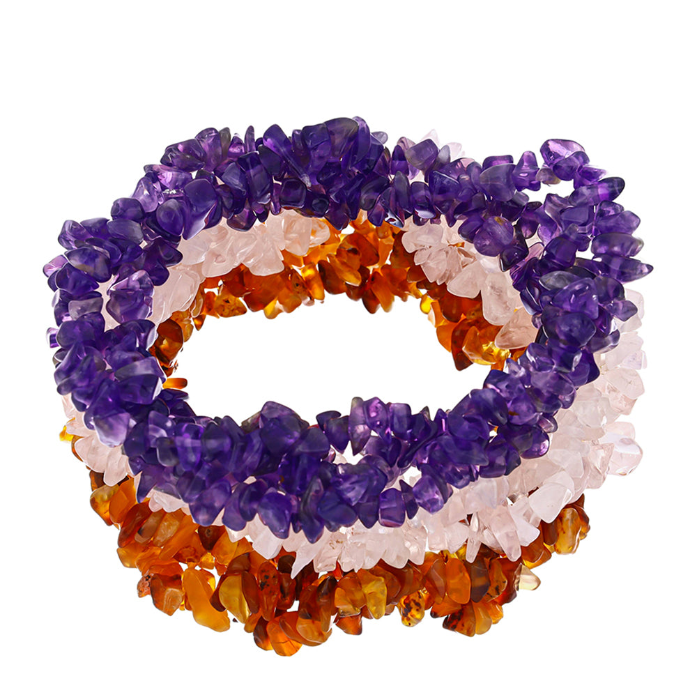 Nugetová Sada s Marockým Ametystem a Karneolem z Tagebau - Karátové číslo: 412.54. přibližná hmotnost: 82.51 gramů ( Náramek ) 1 