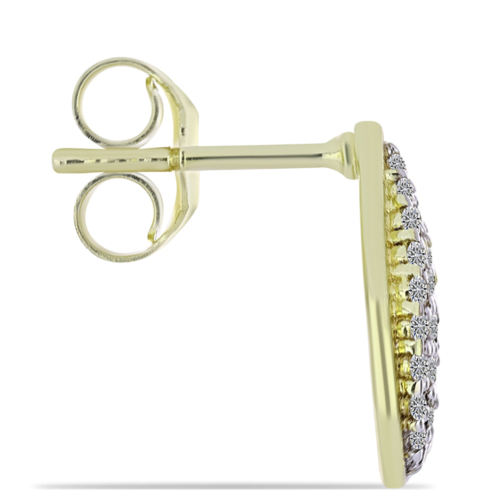 Pozlacené Stříbro 925/1000 - Sada s Champagne Diamantem a Bílým Topazem - Karátové číslo: 1.19. přibližná hmotnost: 5.69 gramů ( Náušnice+Prsten+Přívěsek ) 7 