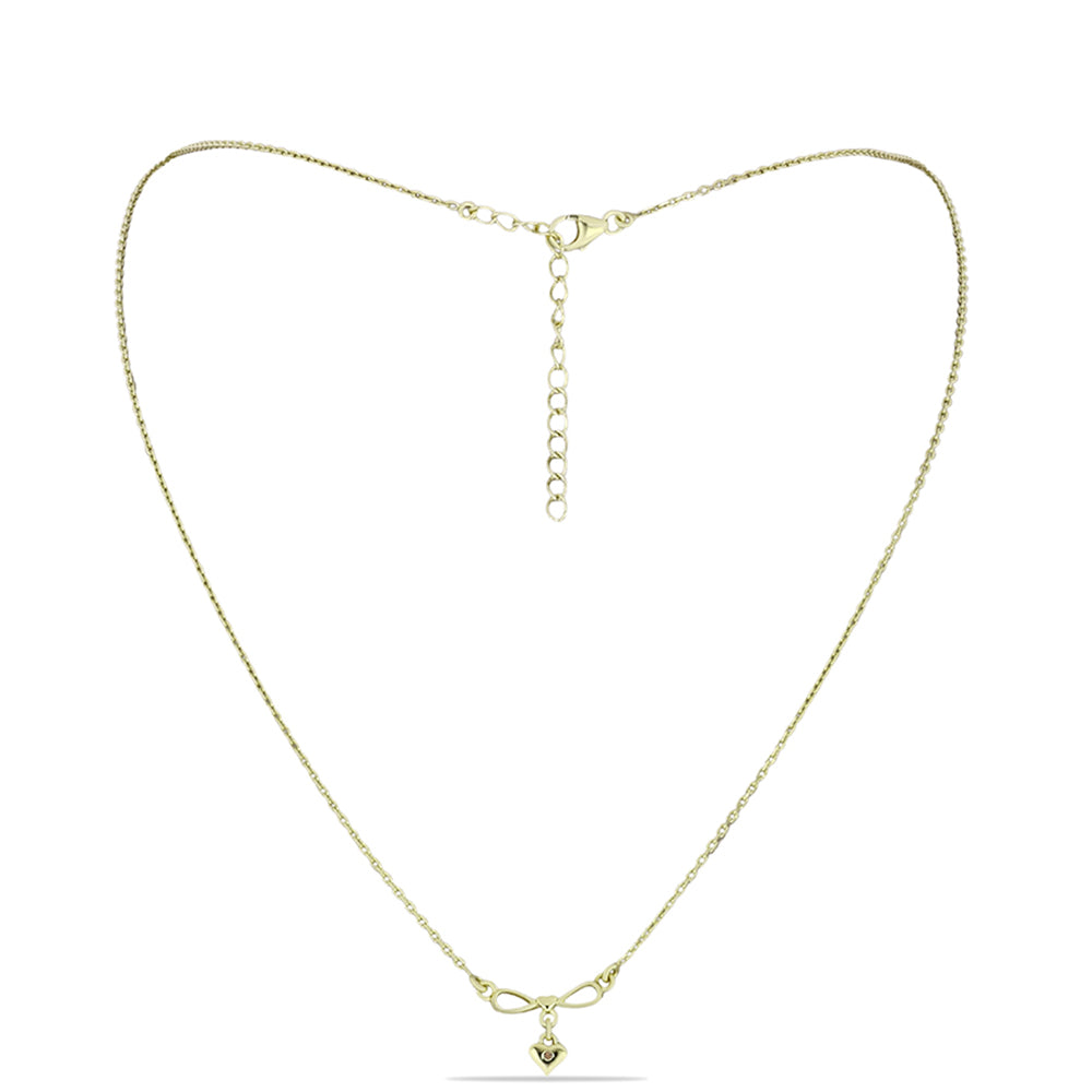 Pozlacený Stříbrný Náhrdelník s Champagne Diamantem 1 