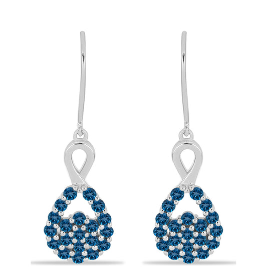 Stříbrné Náušnice s Londýnským Modrým Topazem