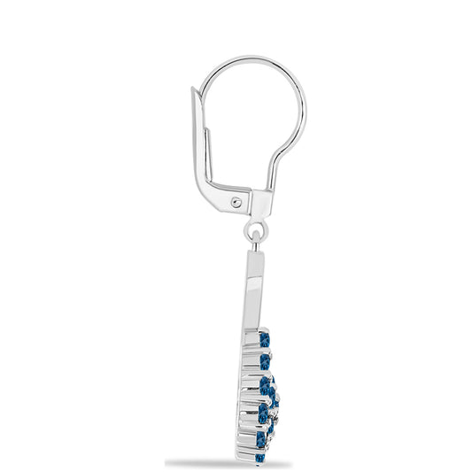 Stříbrné Náušnice s Londýnským Modrým Topazem