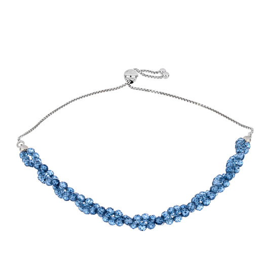 Stříbrný Náramek s Londýnským Modrým Topazem