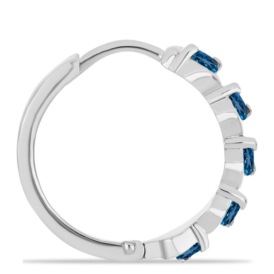 Stříbrné Náušnice s Londýnským Modrým Topazem