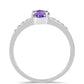 Stříbro 925/1000 - Prsten s Marockým Ametystem a Bílým Topazem - Karátové číslo: 0.91. přibližná hmotnost: 2.43 gramů