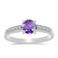Stříbro 925/1000 - Prsten s Marockým Ametystem a Bílým Topazem - Karátové číslo: 0.91. přibližná hmotnost: 2.43 gramů