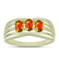 Pozlacené Stříbro 925/1000 - Prsten s Americkým Ohnivým Opálem - Karátové číslo: 0.6. přibližná hmotnost: 2.75 gramů