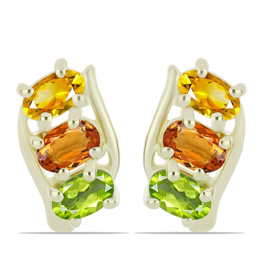 Pozlacené Stříbrné Náušnice s Roseberským Duhovým Safírem 1 