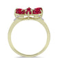 Pozlacené Stříbro 925/1000 - Prsten s Madagaskarským Rubínem a Bílým Topazem - Karátové číslo: 2.18. přibližná hmotnost: 3.03 gramů