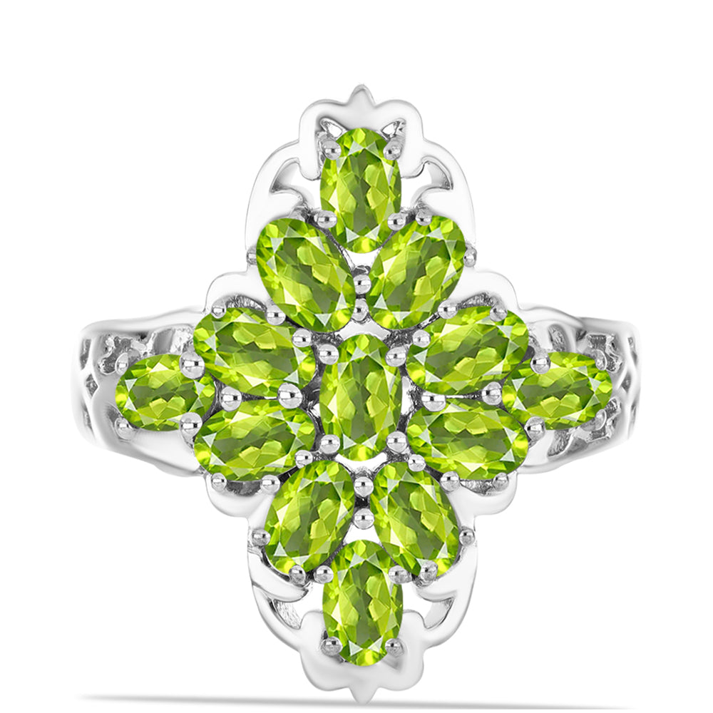Stříbrný Prsten s Čchang-pajským Peridotem 1 