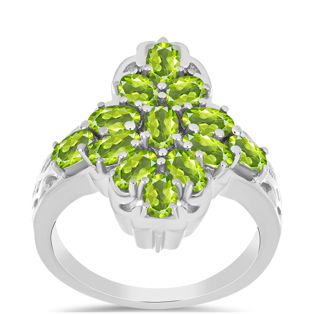 Stříbrný Prsten s Čchang-pajským Peridotem 3 