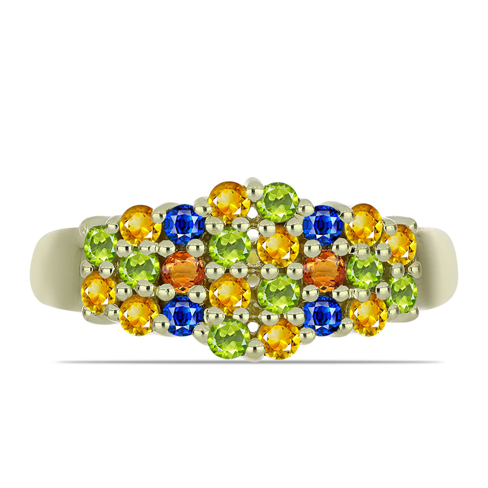 Pozlacený Stříbrný Prsten s Roseberským Duhovým Safírem 1 