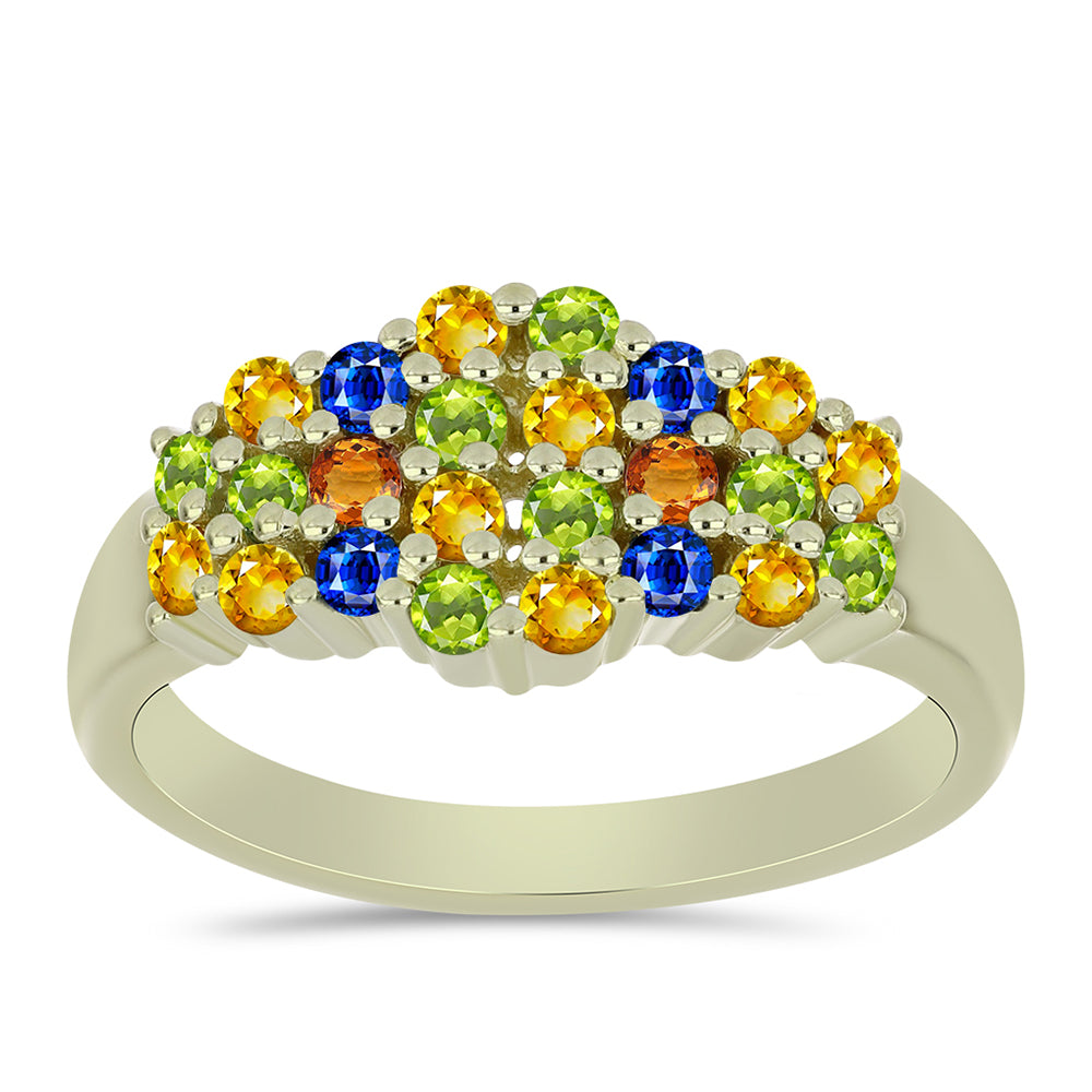 Pozlacený Stříbrný Prsten s Roseberským Duhovým Safírem 3 