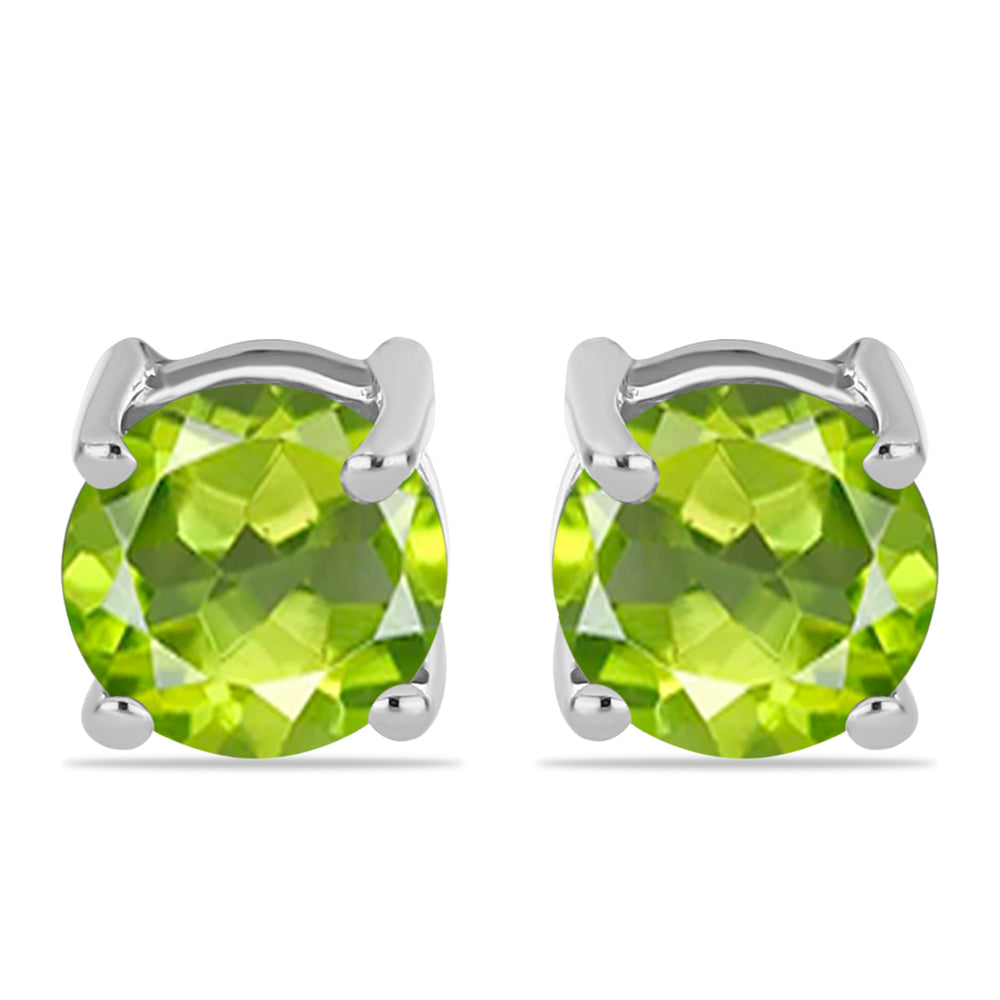 Stříbro 925/1000 Náušnice s Čchang-pajským Peridotem - Karátové číslo: 1.05. přibližná hmotnost: 1.2 gramů 1 