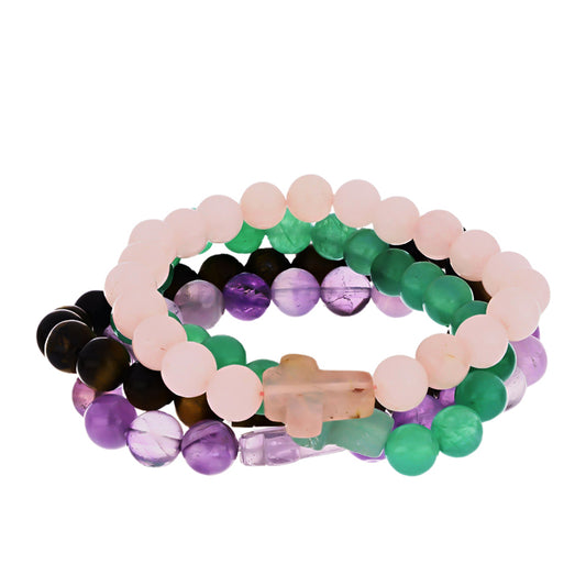 Kříž Nugetová Sada s Marockým Ametystem a Tygřím Okem ( Náramek )