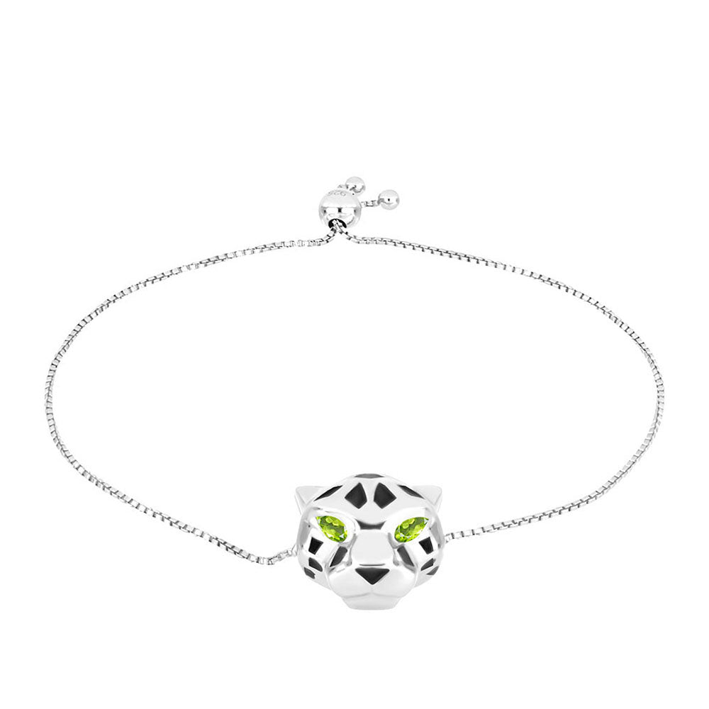 Stříbrný Náramek s Čchang-pajským Peridotem 1 