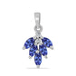 Stříbro 925/1000 - Přívěsek s Tanzanitem a Bílým Topazem - Karátové číslo: 0.72. přibližná hmotnost: 1.12 gramů