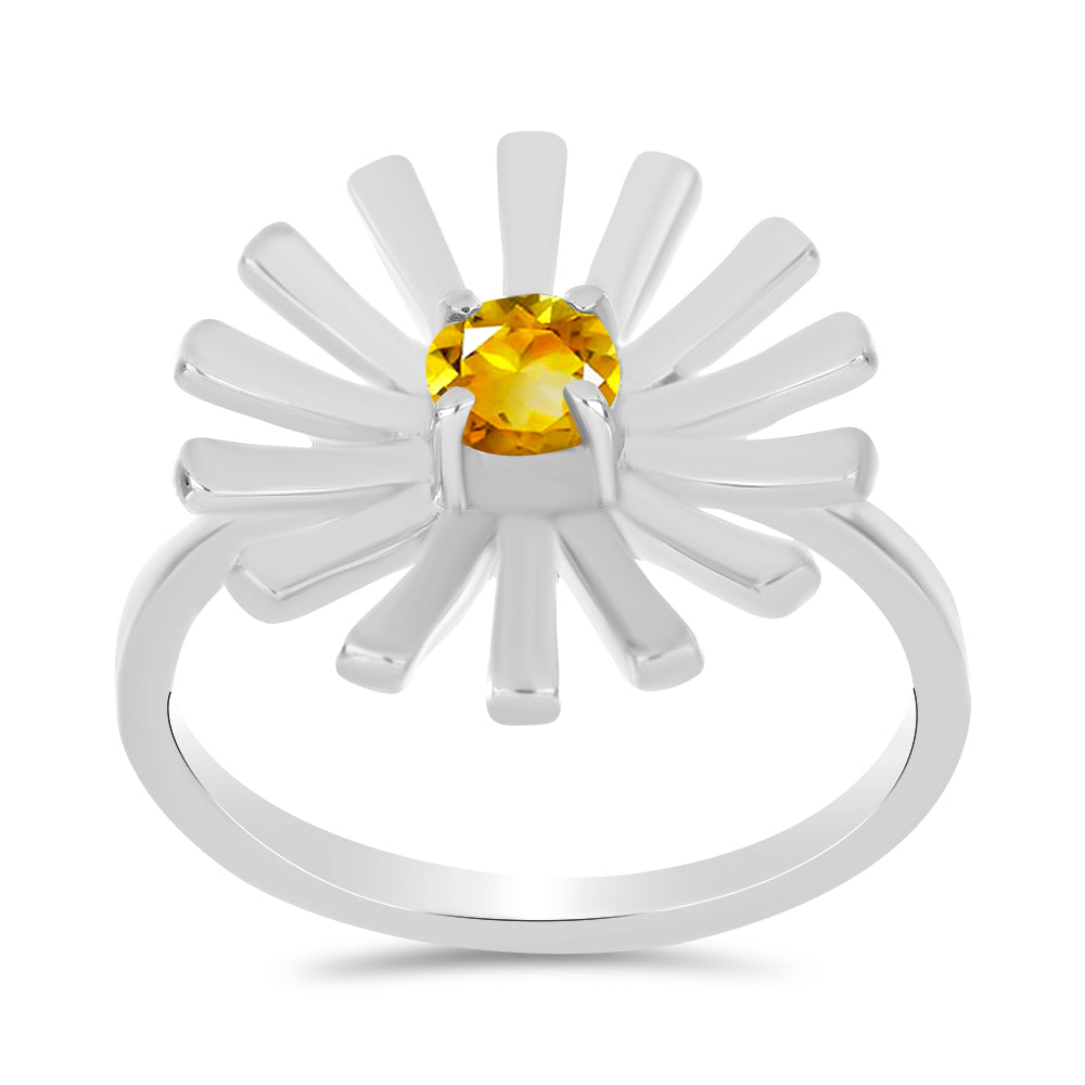 Stříbro 925/1000 - Prsten s Uralským Citrínem - Karátové číslo: 0.46. přibližná hmotnost: 3.91 gramů 3 