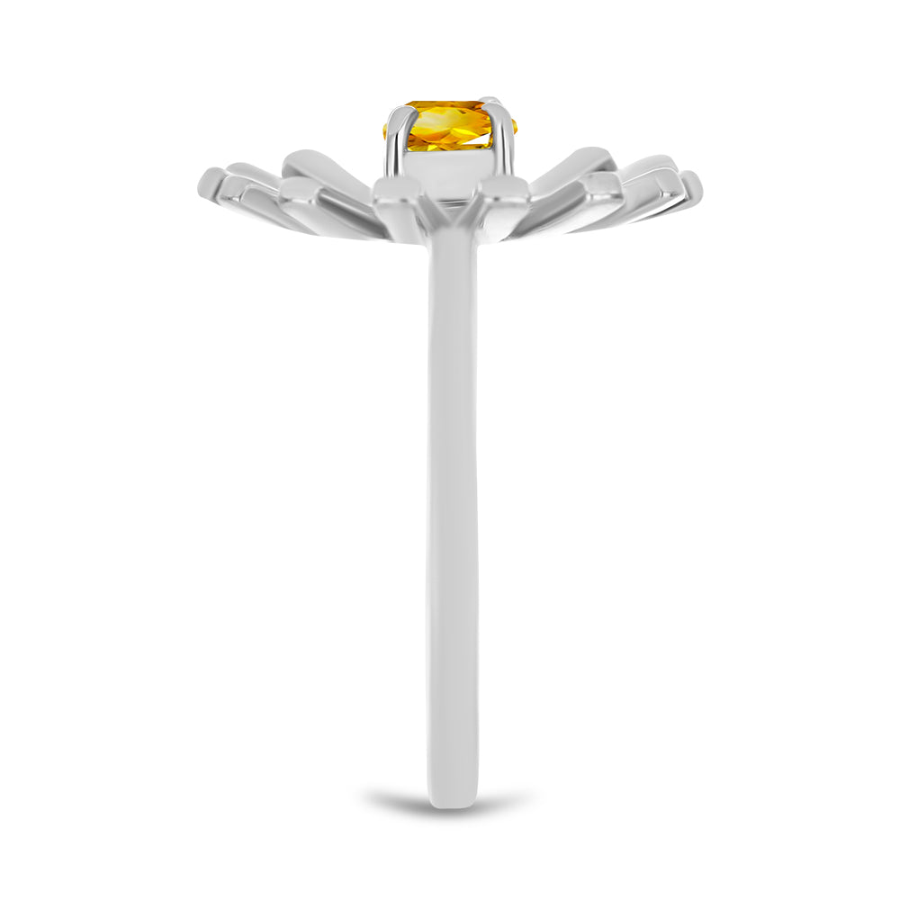 Stříbro 925/1000 - Prsten s Uralským Citrínem - Karátové číslo: 0.46. přibližná hmotnost: 3.91 gramů 4 