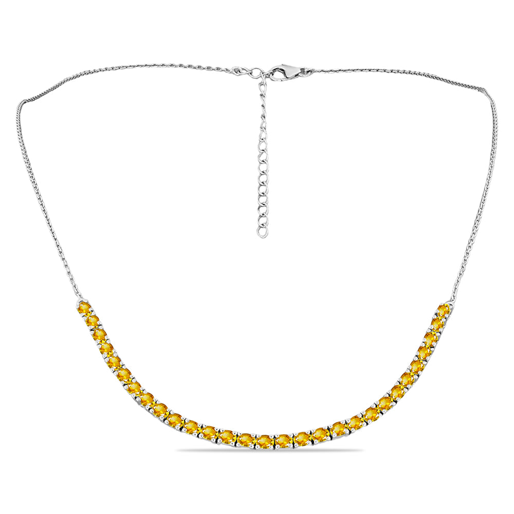 Stříbrný Náhrdelník s Uralským Citrínem 1 