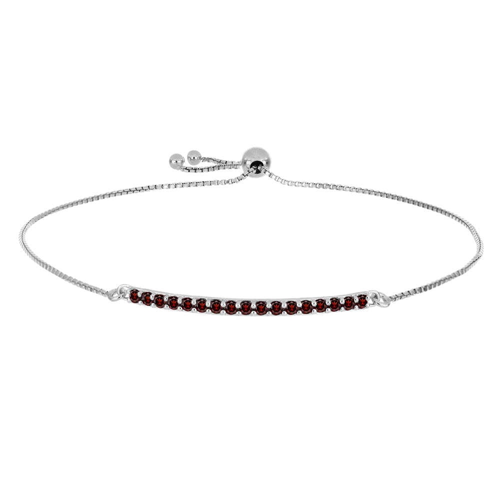 Stříbro 925/1000 Náramek s Bartonským Granátem - Karátové číslo: 0.71. přibližná hmotnost: 3.23 gramů