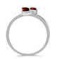 Stříbro 925/1000 - Prsten s Bartonským Granátem a Bílým Topazem - Karátové číslo: 1.01. přibližná hmotnost: 2.55 gramů