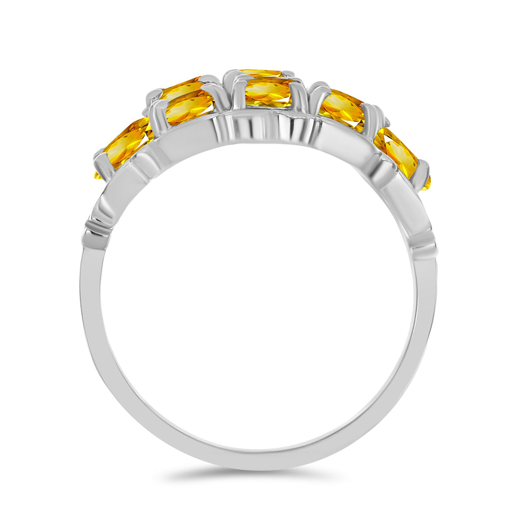 Stříbro 925/1000 - Prsten s Uralským Citrínem - Karátové číslo: 2.79. přibližná hmotnost: 4.47 gramů 2 