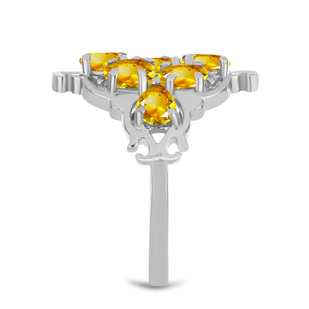 Stříbro 925/1000 - Prsten s Uralským Citrínem - Karátové číslo: 2.79. přibližná hmotnost: 4.47 gramů 4 