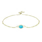 Pozlacené Stříbro 925/1000 - Náramek s Tyrkysem Sleeping Beauty - Karátové číslo: 0.86. přibližná hmotnost: 3.5 gramů