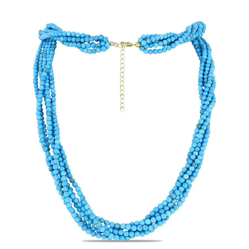 Pozlacený Stříbrný Náhrdelník s Tyrkysem Sleeping Beauty 1 