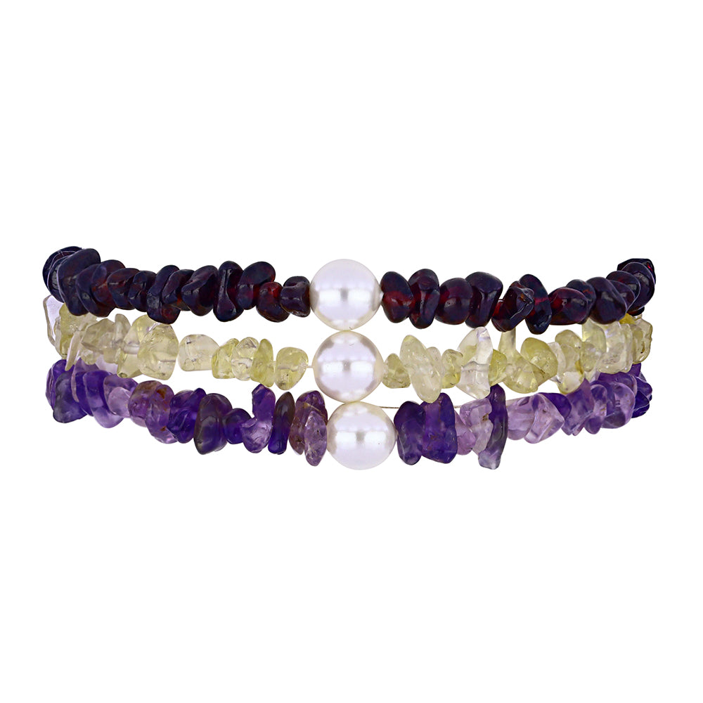 Nugetová Sada s Bartonským Granátem a Bílou Sladkovodní Perlou - Karátové číslo: 147.32. přibližná hmotnost: 29.46 gramů ( Náramek ) 1 