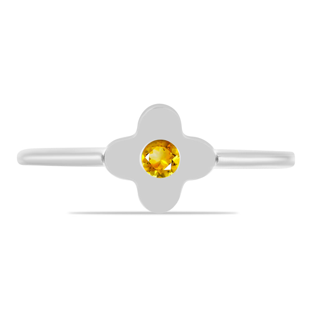 Stříbro 925/1000 - Sada s Uralským Citrínem - Karátové číslo: 0.33. přibližná hmotnost: 3.9 gramů ( Náušnice+Prsten )