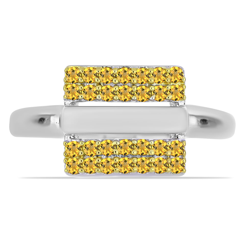 Pozlacený Stříbro 925/1000 - Prsten s Uralským Citrínem - Karátové číslo: 0.45. přibližná hmotnost: 2.95 gramů 2 