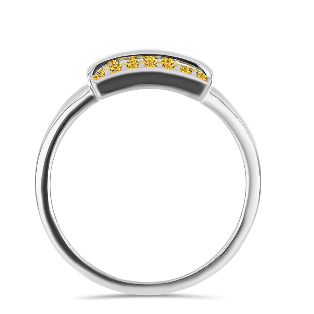 Pozlacený Stříbro 925/1000 - Prsten s Uralským Citrínem - Karátové číslo: 0.45. přibližná hmotnost: 2.95 gramů 3 