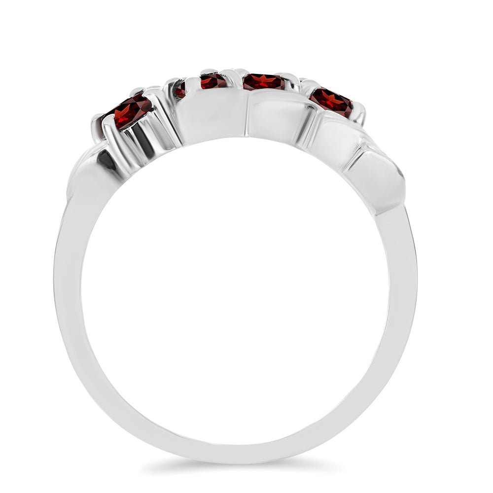 Stříbrný Prsten s Bartonským Granátem 2 