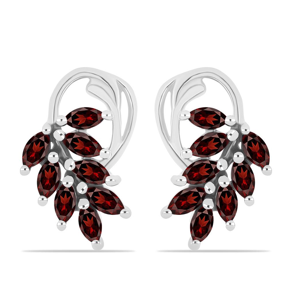 Stříbrné Náušnice s Bartonským Granátem