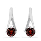 Stříbro 925/1000 Náušnice s Bartonským Granátem a Bílým Topazem - Karátové číslo: 1.22. přibližná hmotnost: 2.84 gramů