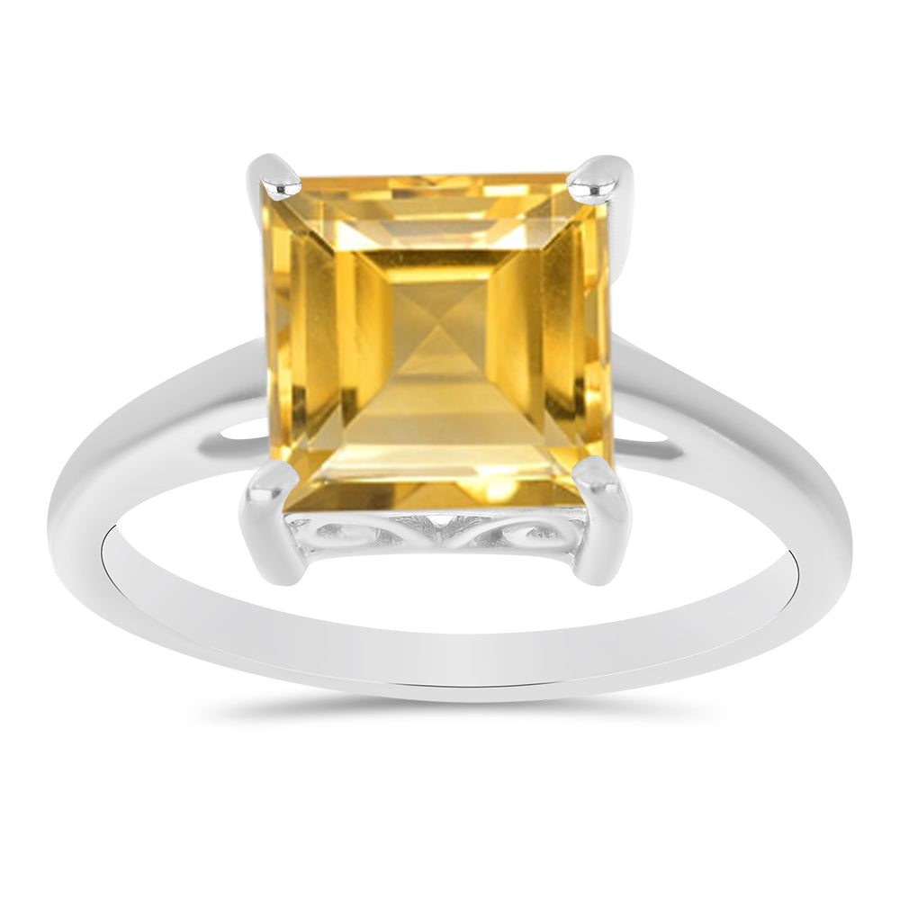 Stříbrný Prsten s Uralským Citrínem