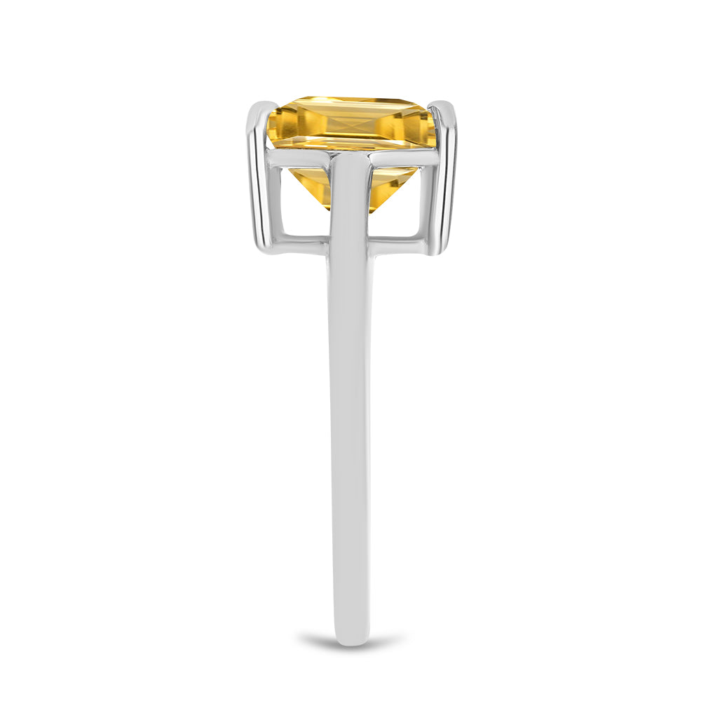 Stříbrný Prsten s Uralským Citrínem 4 