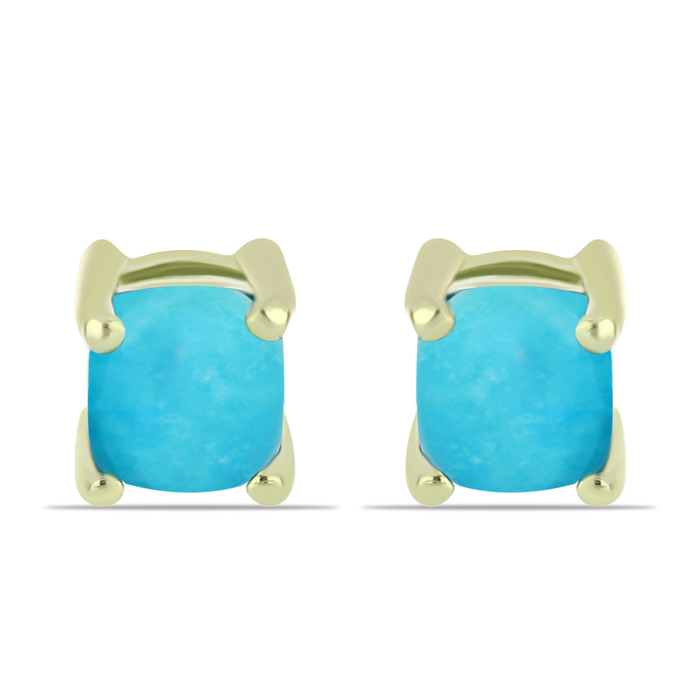 Pozlacené stříbro 925/1000 Náušnice s Tyrkysem Sleeping Beauty - Karátové číslo: 0.64. přibližná hmotnost: 1.11 gramů 1 